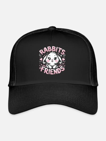 Lapin, Lapin, Animal, Animal De Compagnie, Lapins - Casquette trucker  - noir/noir - Devant