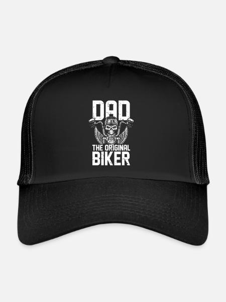 Motorrad Biker Motorbike Motorcycle Dad - Trucker Cap - black/black - Front