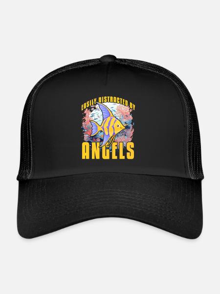 Facilement distrait par les anges - Casquette trucker  - noir/noir - Devant