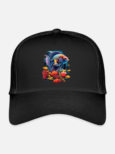 Angelfish - Casquette trucker  - noir/noir - Devant