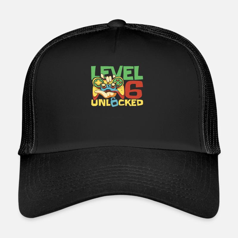 Gamer Gaming Level 6 Unlocked Trucker Cap