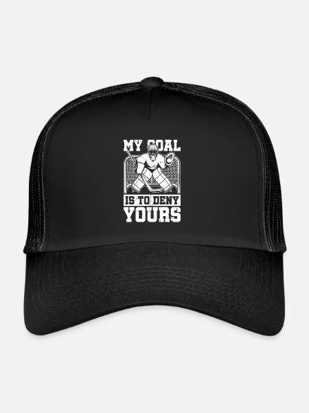 Gardien de but de hockey sur glace - Casquette trucker  - noir/noir - Devant