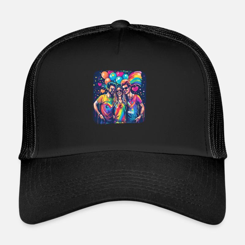 Rainbow Connection Embrace, Happy Pride Trucker Cap