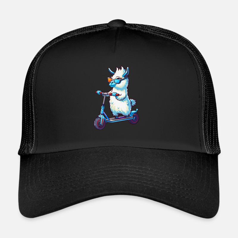 Lama Roller - Trucker Cap - Schwarz/Schwarz