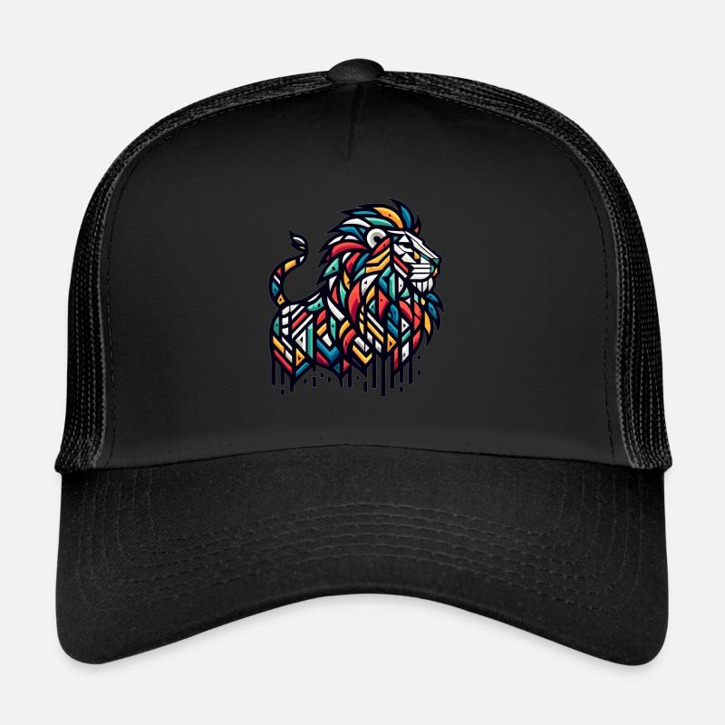 Löwe Mit Geometrischen Mustern Trucker Cap
