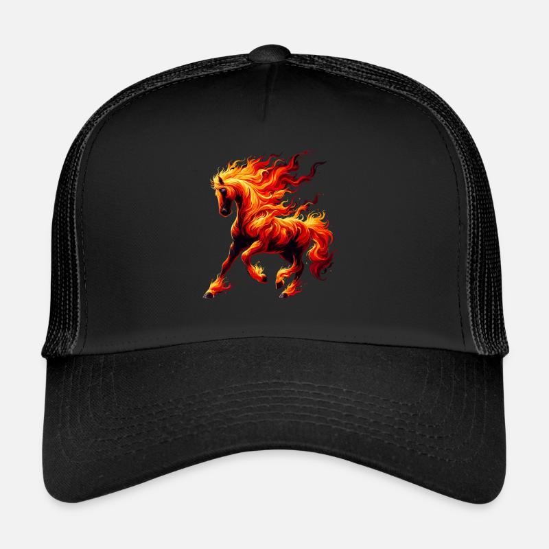 Feuerpferd An Tierpferd - Trucker Cap - Schwarz/Schwarz