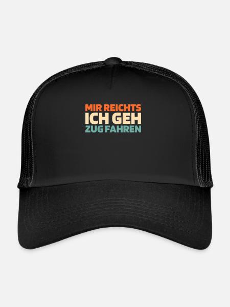 Lokführer Zugführer - Trucker Cap - Schwarz/Schwarz - Vorne
