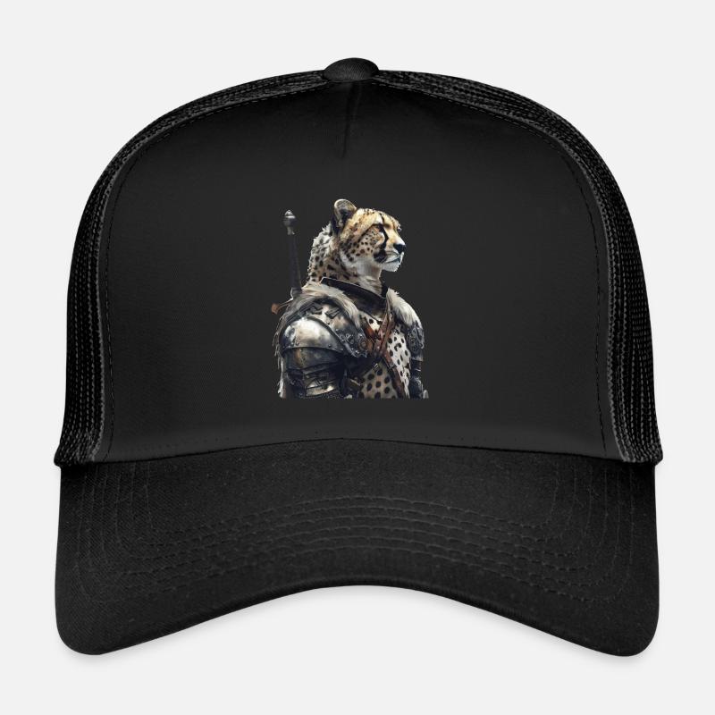 Gepard Ritter Mittelalter - Trucker Cap - Schwarz/Schwarz