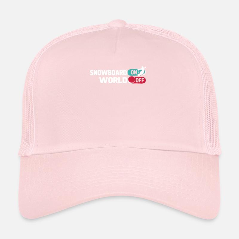 Snowboard Snowboarder Snowboard On World Off Trucker Cap