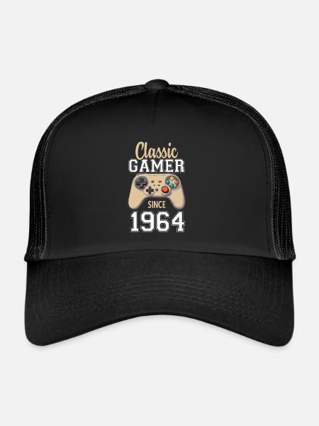 Video Gaming 60th Birthday 1964 Classic Gamer - Trucker Cap - black/black - Front