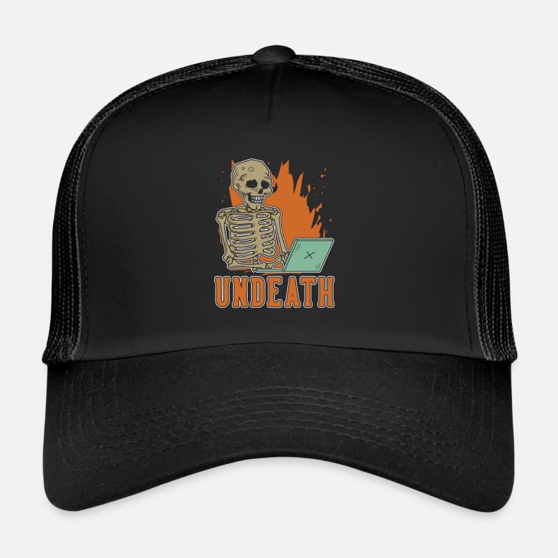 Développeur Codeur Programmeur Squelette Undeath - Casquette trucker  - noir/noir