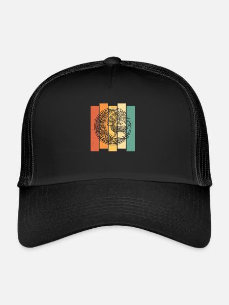Phases de lune de la tribu des cerfs - Casquette trucker  - noir/noir - Devant