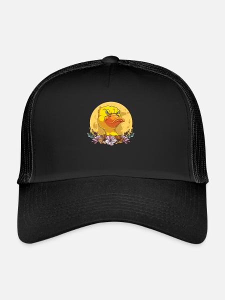 Duck Wild Flowers Floral Moon - Trucker Cap - black/black - Front