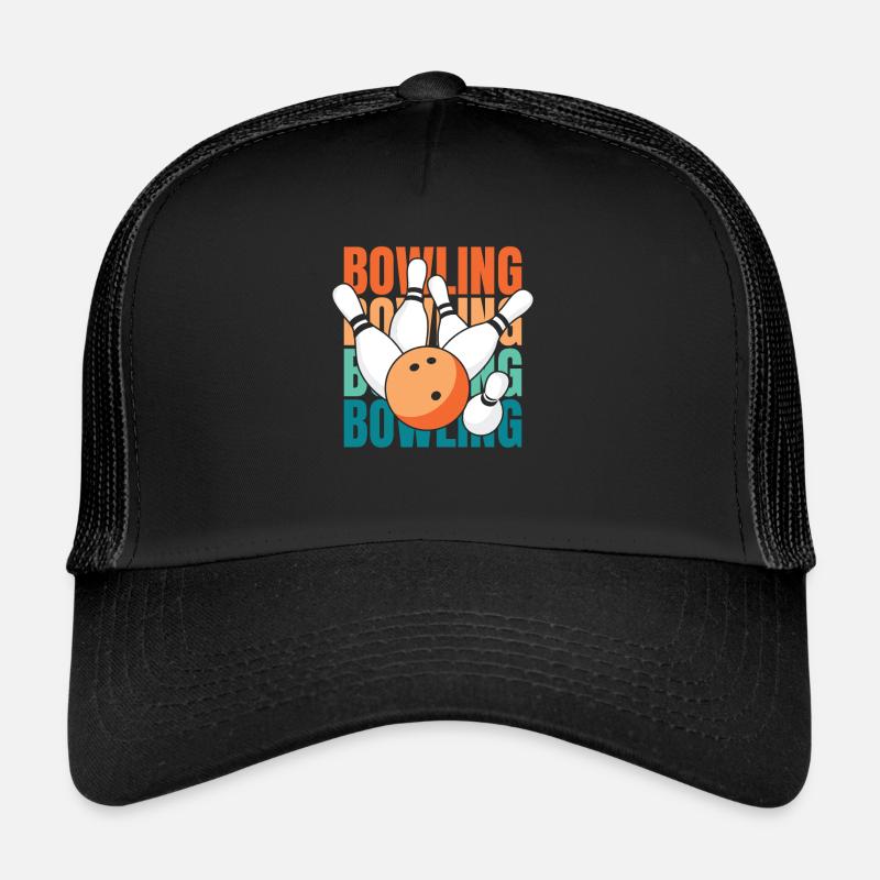 Bowling Bowlen Bowler - Trucker Cap - Schwarz/Schwarz