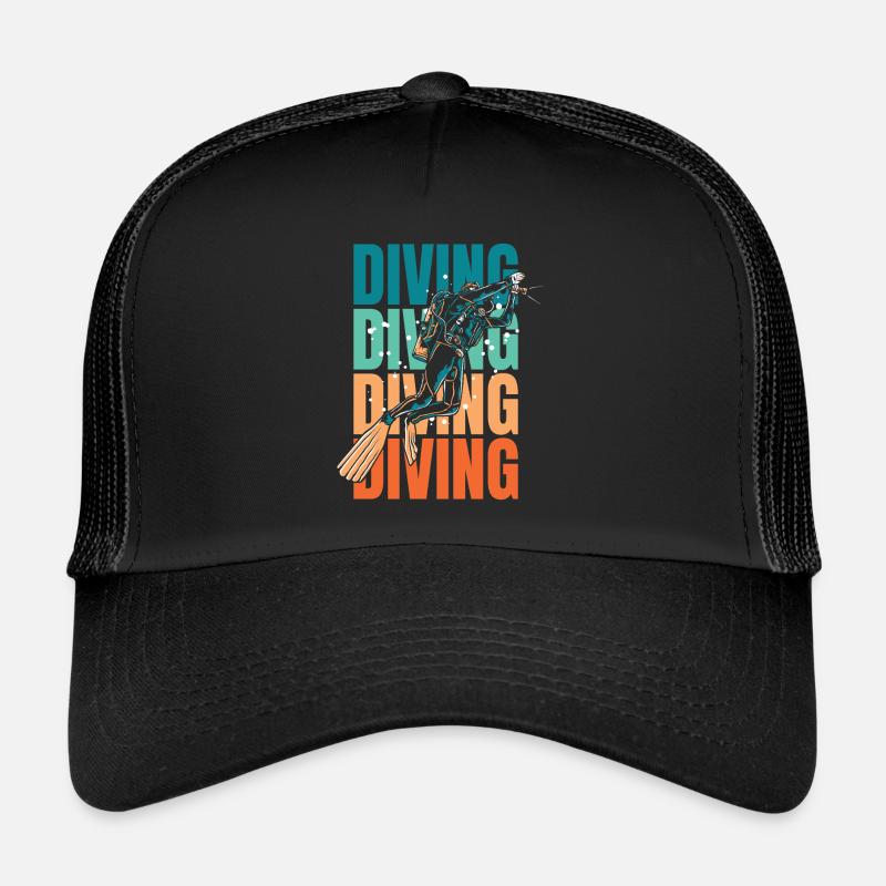 Tauchen Taucher - Trucker Cap - Schwarz/Schwarz