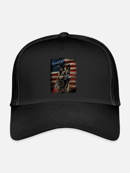 Norvégien Elkhound America États-Unis - Casquette trucker  - noir/noir - Devant
