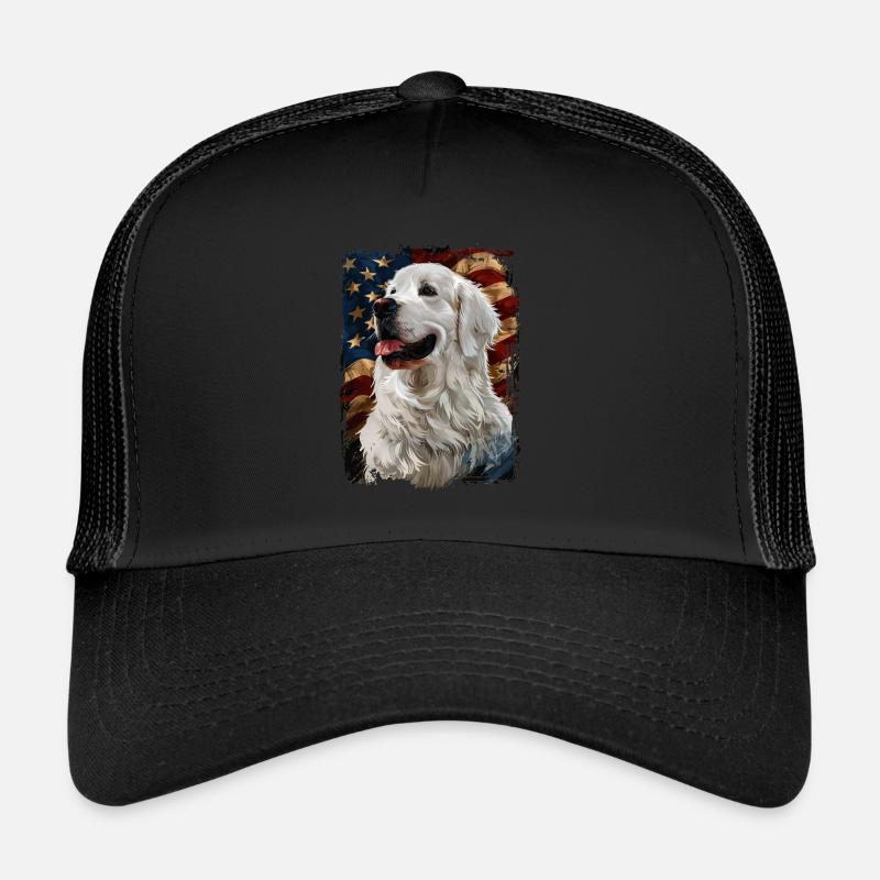 Amérique États-Unis du bouvier des Pyrénées Casquette trucker 