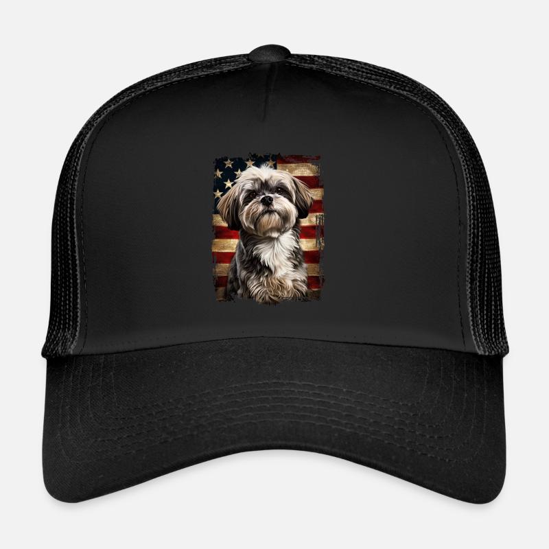 Lhasa Apso America Usa Trucker Cap