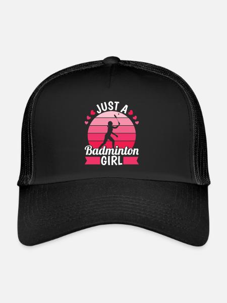 Badminton Shuttlecock Just A Badminton Girl - Trucker Cap - black/black - Front