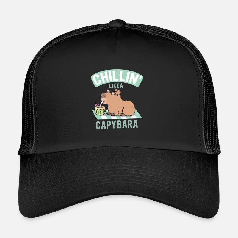 Drôle de Chillin Comme Un Capybara Casquette trucker 