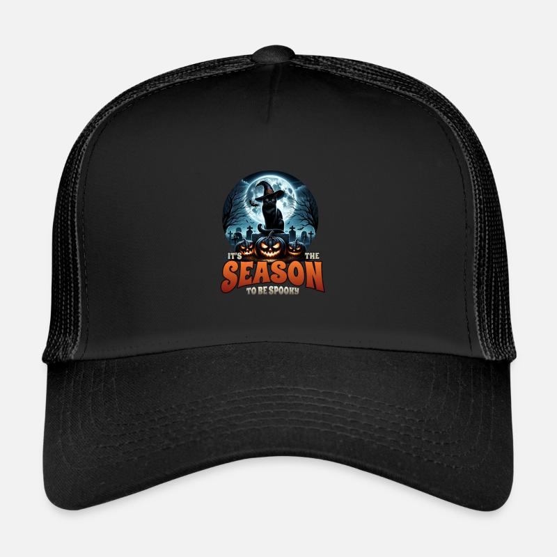 Chat effrayé, pas de friandises, juste des tours d’Halloween Casquette trucker 