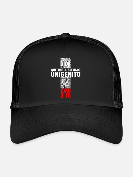 Porque de tal manera amo Dios al Mundo - Trucker Cap - black/black - Front