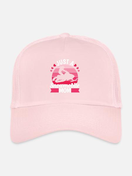 Schneemobil Motorschlitten Mutter - Trucker Cap - Hellrosa - Vorne