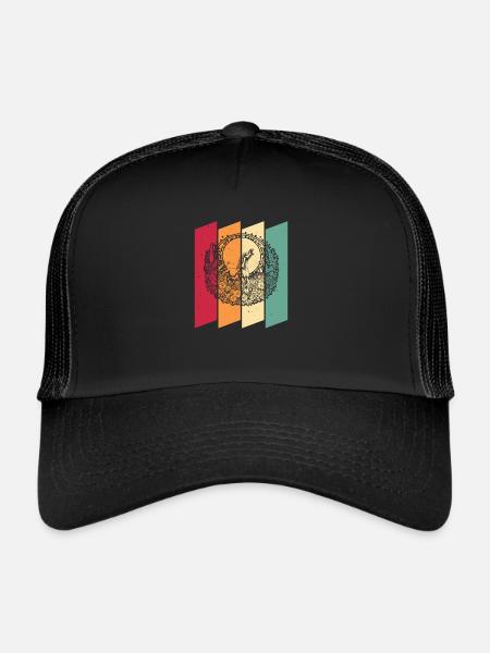 Cheval Équestre Fleurs Sauvages Lune Florale - Casquette trucker  - noir/noir - Devant