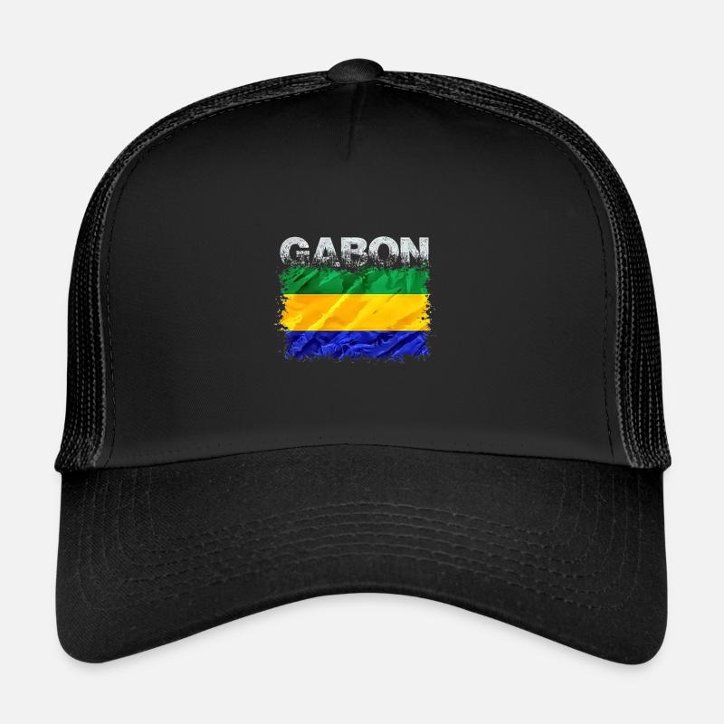 Gabon - Casquette trucker  - noir/noir