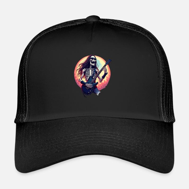 Heavy Metal Skelett Sonnenbrille Kopfhörer im Pop Trucker Cap