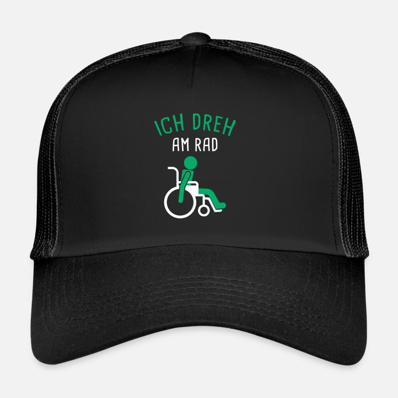 Rollifahrer Menschen Mit Behinderung Rollstuhl - Trucker Cap - Schwarz/Schwarz