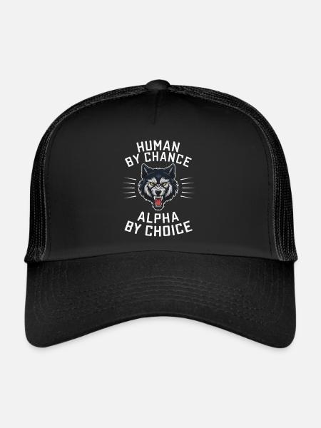 loup loups animal hurler - Casquette trucker  - noir/noir - Devant
