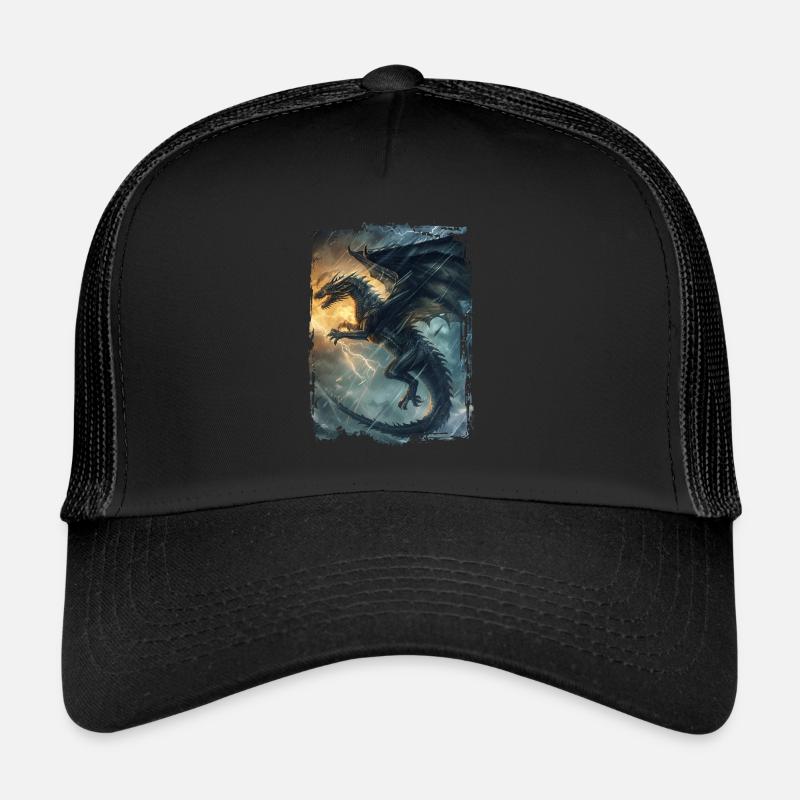 Drachen - Trucker Cap - Schwarz/Schwarz