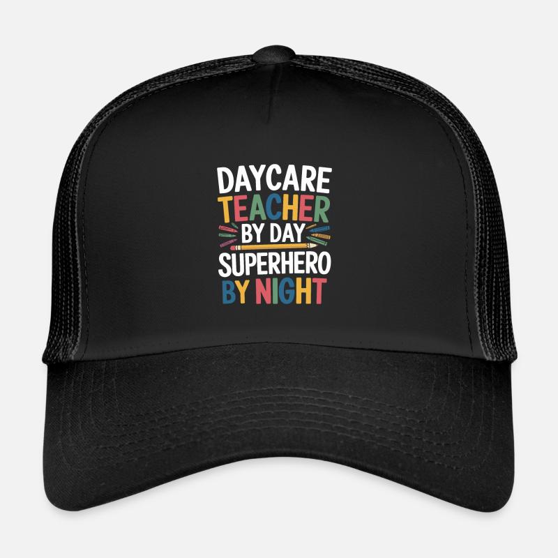 Institutrice de maternelle, assistante maternelle, assistante maternelle - Casquette trucker  - noir/noir