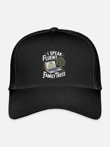 Généalogiste - Casquette trucker  - noir/noir - Devant