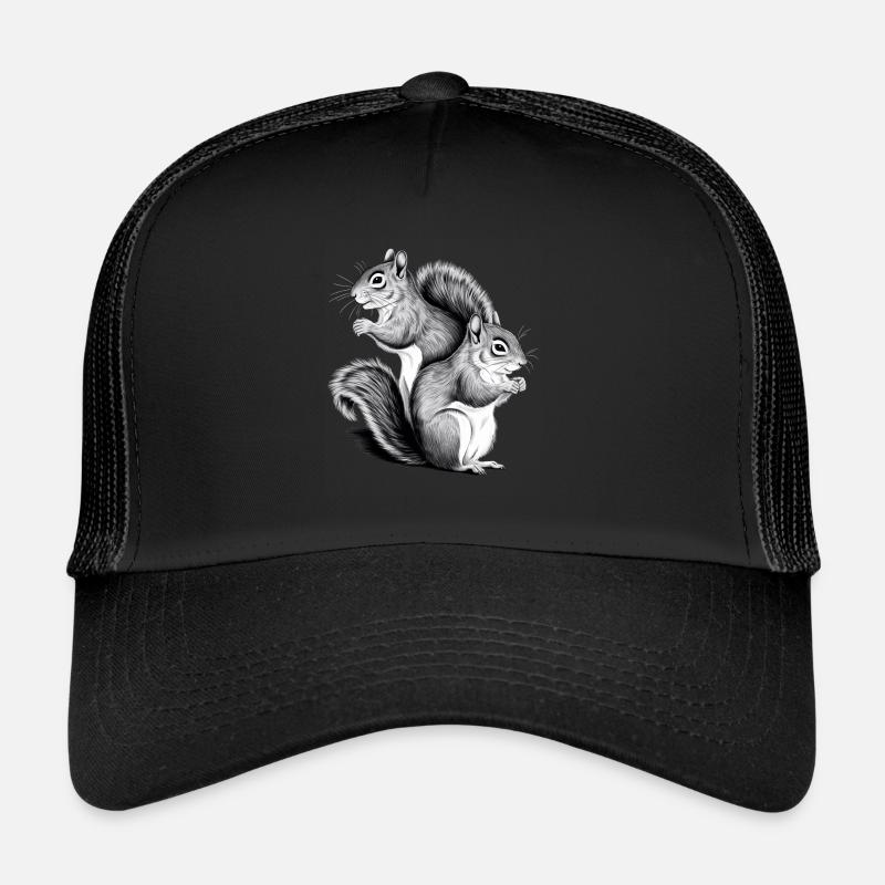 Eichhörnchen - Trucker Cap - Schwarz/Schwarz