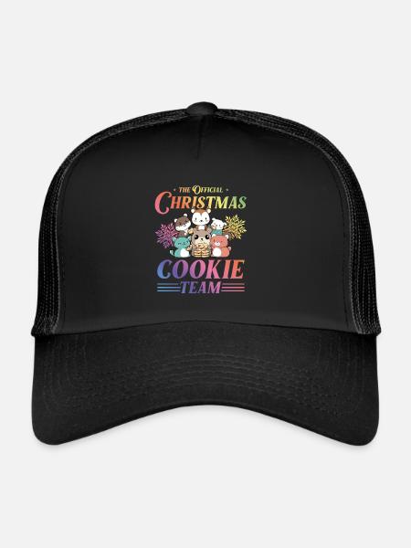 Christmas Cookies Baking Team Animals Colorful - Trucker Cap - black/black - Front