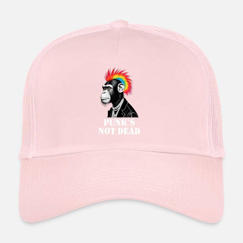 Chimpanzee Punk Punk is not Dead funny monkey Trucker Cap