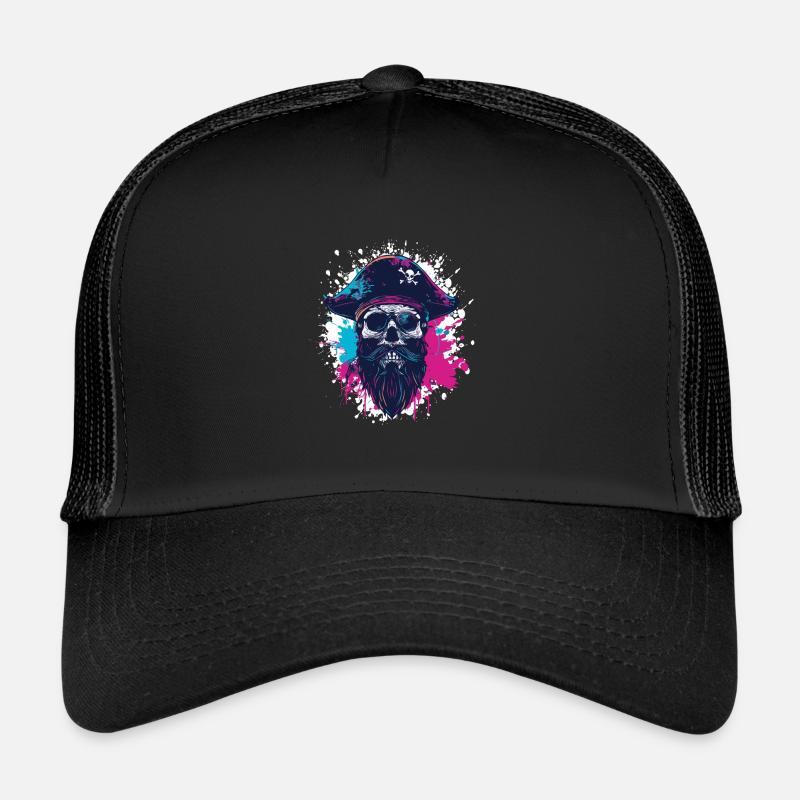 Capitaine Crâne de pirate Casquette trucker 