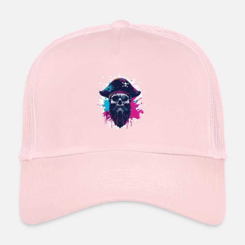 Capitaine Crâne de pirate Casquette trucker 
