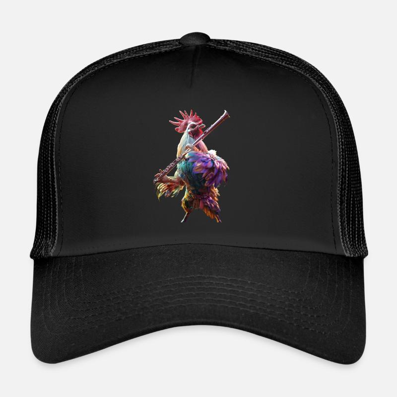 Hahn Flöte - Trucker Cap - Schwarz/Schwarz