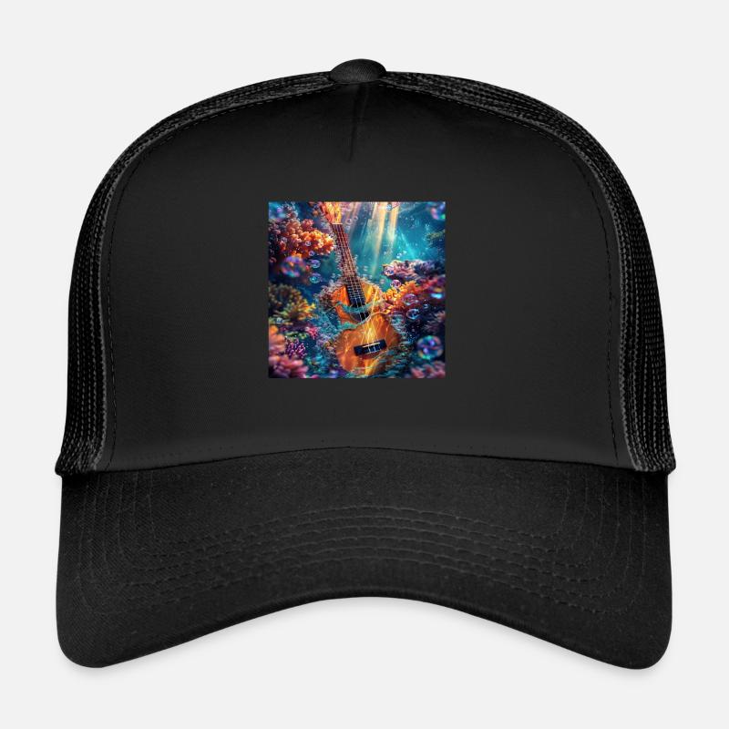 Ukulele - Trucker Cap - Schwarz/Schwarz