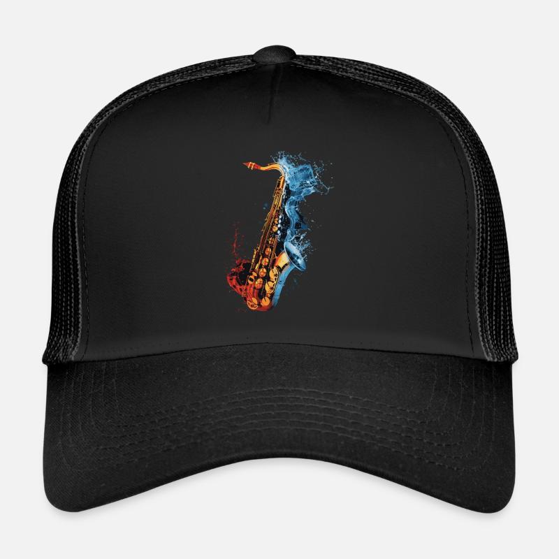 Saxophon - Trucker Cap - Schwarz/Schwarz