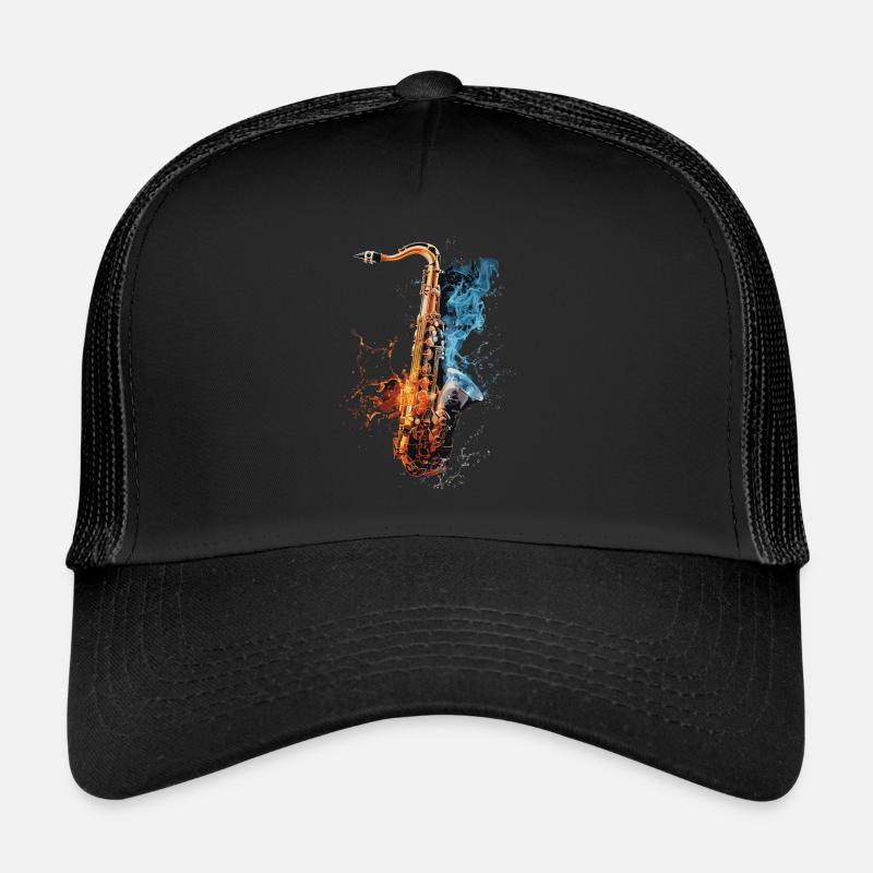 Saxophon - Trucker Cap - Schwarz/Schwarz