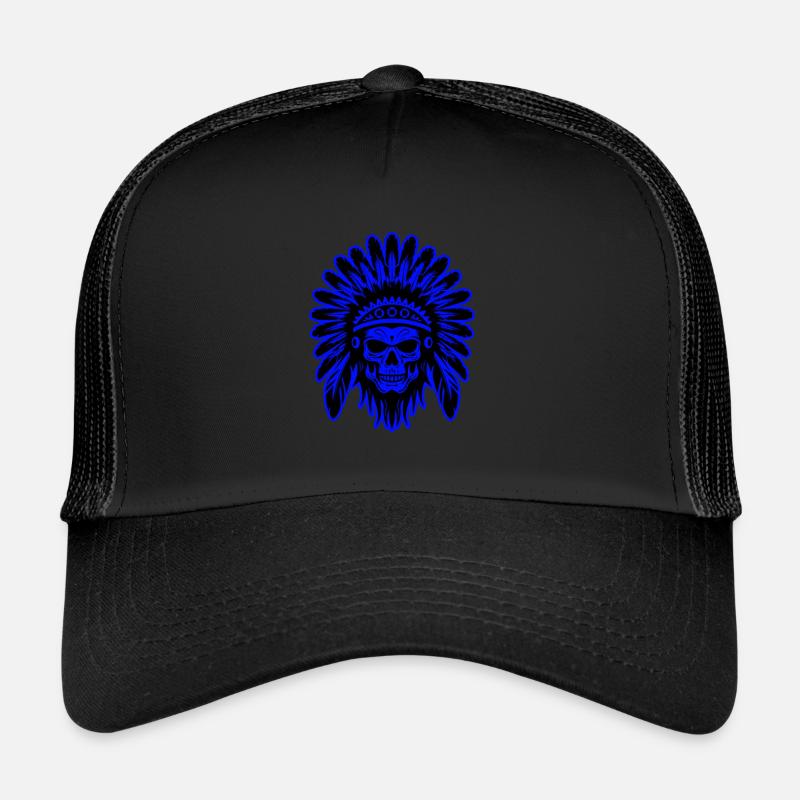 Apache Skull Indian Trucker Cap