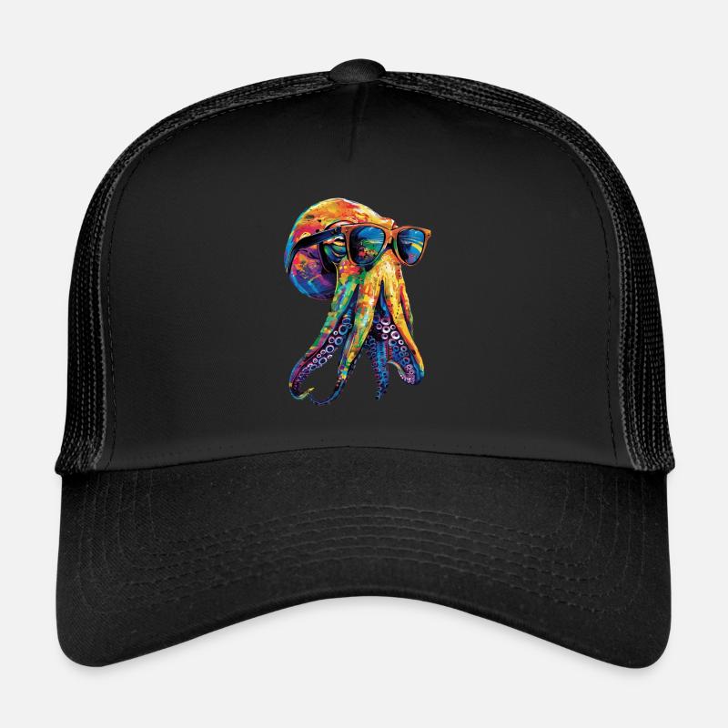 Tintenfisch - Trucker Cap - Schwarz/Schwarz