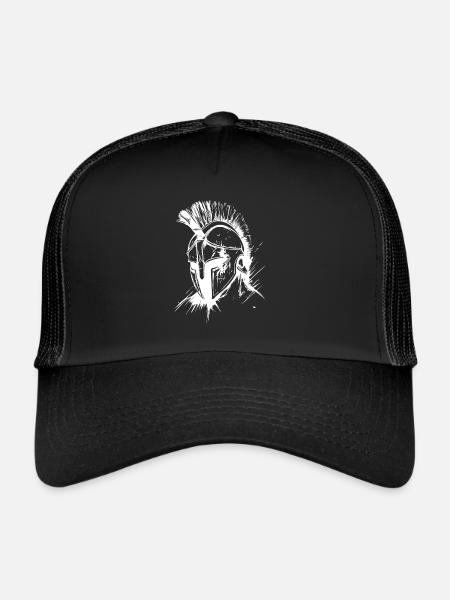 Casque Spartiate Gladiator - Casquette trucker  - noir/noir - Devant