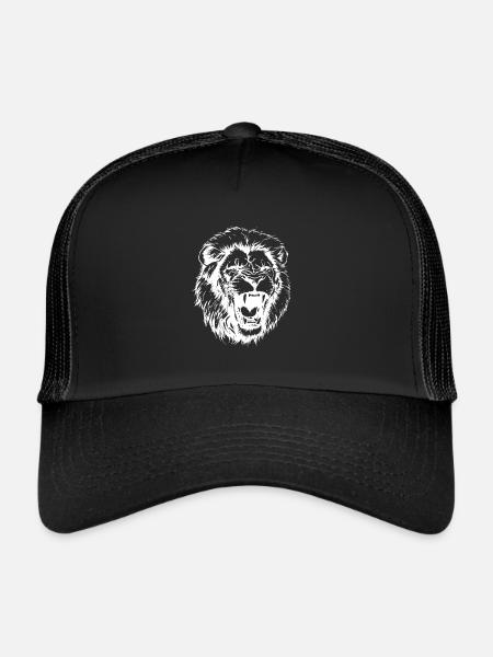 Lion Head Symbol - Trucker Cap - black/black - Front
