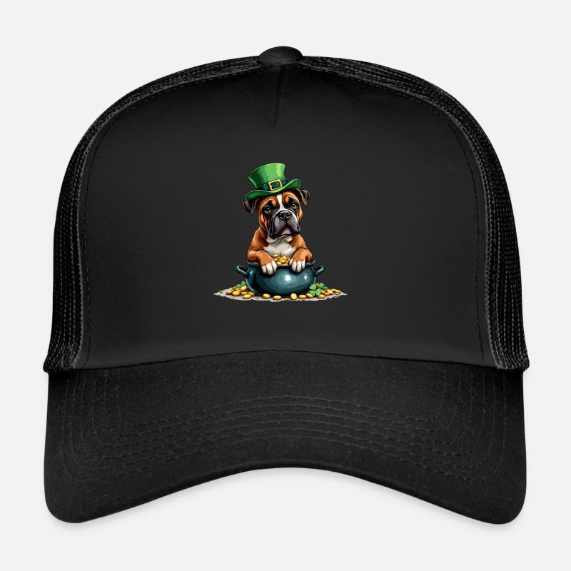 Boxer St. Patrick's Day Outfit Dogs Trucker Cap