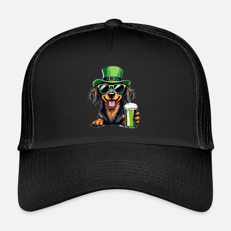 Dackel St. Patricks Day Bier Outfit Hunde Trucker Cap